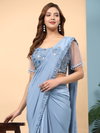 102073 Amoha Ready To Wear Embroidery Designer Saree Wholesalers In Delhi
